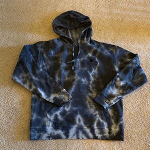 Champion Men's Hoodie - Black Tie-Dye